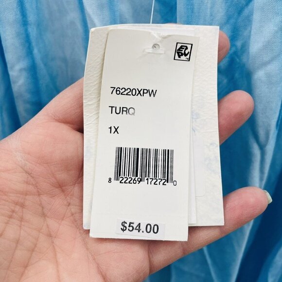 Raviya Womens Plus Size 1X Pigment-Wash Off-The-Shoulder Dress Swim Cover-Up $54 - Picture 5 of 7